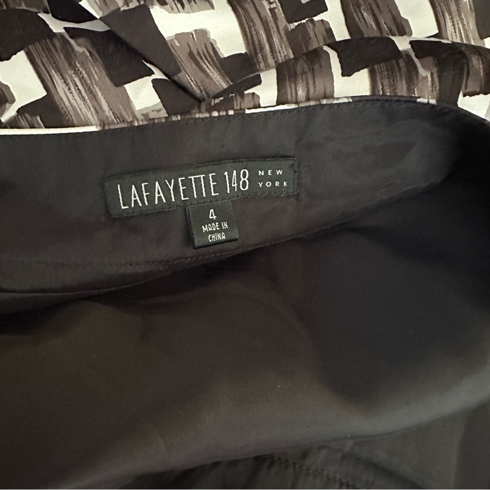 Lafayette 148 New York Graphic Brush Stroke Pocket Pencil Skirt Women's Size 4 - Picture 8 of 9